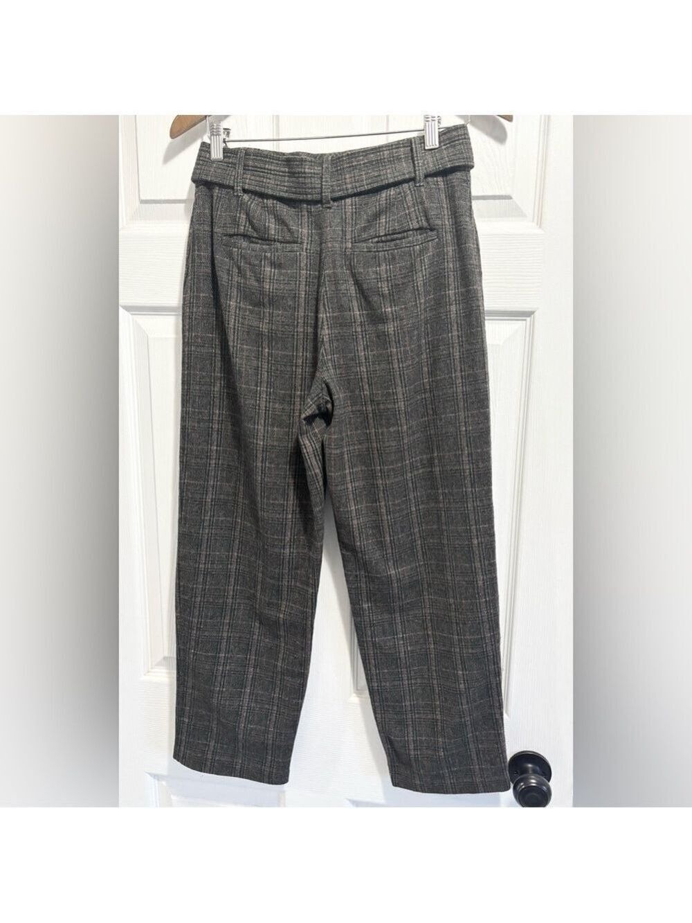 Aritzia Wilfred Jallade Tie Front Plaid Pants Wool Cashmere Blend Trousers Sz 8 - Picture 6 of 9
